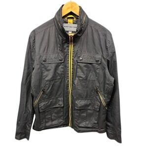 Marc New York Jacket Men's Medium Black Zip Up Windbreaker Field Jacket Pockets